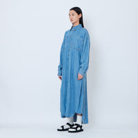 Women Chambray Oversized Dress - Light Blue - SW2602055A