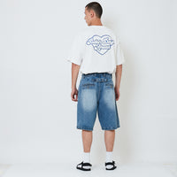 Men Pleated Jorts - Light Blue - SM2605103A