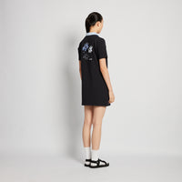 Women Neoprene Polo Dress - Navy - SW2512231A
