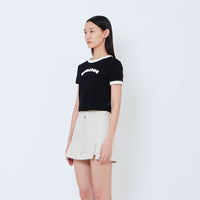 Women Graphic Cropped Top - Black - SW2603069D
