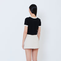 Women Graphic Cropped Top - Black - SW2603069D