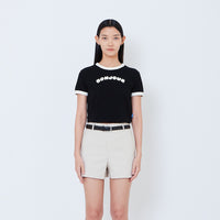 Women Graphic Cropped Top - Black - SW2603069D