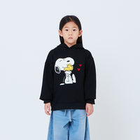 Peanuts Kids Embroidery Oversized Hoodie - Black - PK2605009B