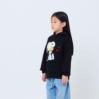 Peanuts Kids Embroidery Oversized Hoodie - Black - PK2605009B