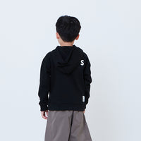 Peanuts Kids Embroidery Oversized Hoodie - Black - PK2605009B