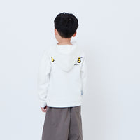 Peanuts Kids Embroidery Oversized Hoodie - Off White - PK2605009A