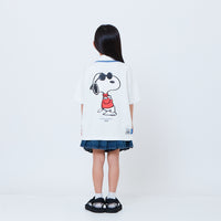 Peanuts Kids Printed Oversized Jersey Polo Tee - Off White - PK2605004A