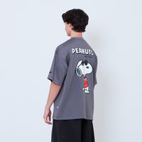 Peanuts Gender Neutral Printed Oversized Jersey Tee - Metal - PU2605003C