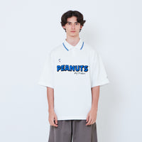 Peanuts Gender Neutral Printed Oversized Jersey Polo Tee - Off White - PU2605004A