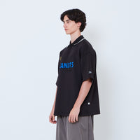 Peanuts Gender Neutral Printed Oversized Jersey Polo Tee - Black - PU2605004B