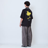 Peanuts Gender Neutral Printed Oversized Jersey Polo Tee - Black - PU2605004B