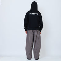 Peanuts Gender Neutral Embroidery Oversized Hoodie - Black - PU2605009B
