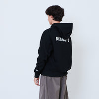 Peanuts Gender Neutral Embroidery Oversized Hoodie - Black - PU2605009B