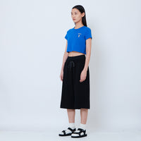 Peanuts Women Embroidery Cropped Tee - Blue - PW2605002A