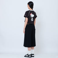 Peanuts Women Printed Cropped Jersey Tee - Black - PW2605003B