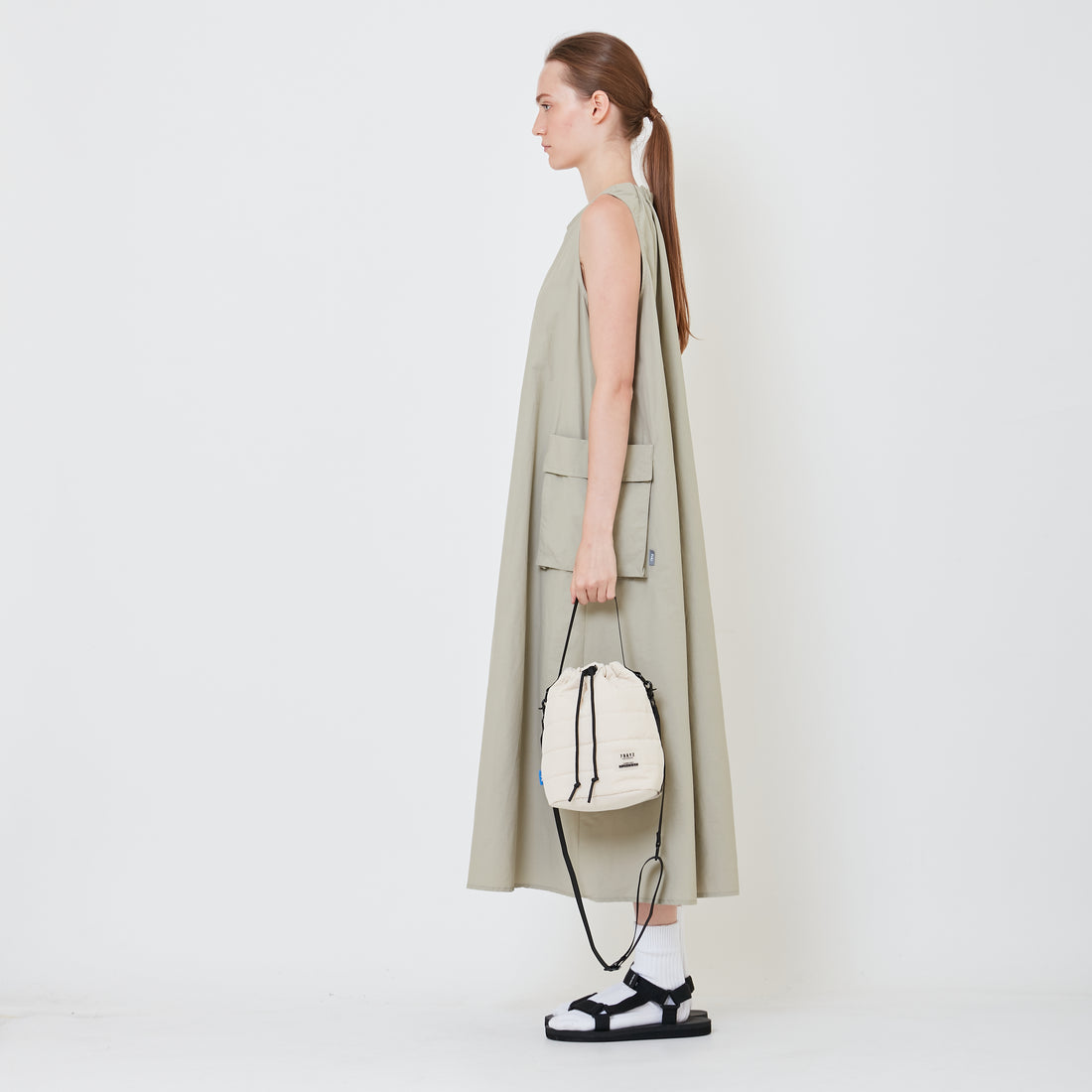 Crossbody Bucket Bag - Beige - SA2408028A