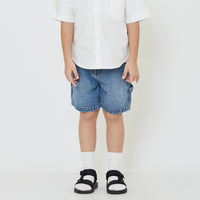 Boy Slim Fit Worker Twill Shorts - SB2401016