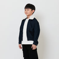 Boy Oversized Denim Jacket - Dark Blue - SB2510014A