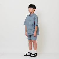 Boy Ribstop Shorts - Dusty Blue - SB2511144A