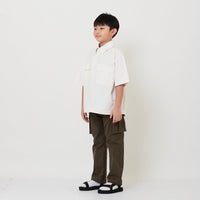 Boy Nylon Cargo Long Pants - Army Green - SB2511148B