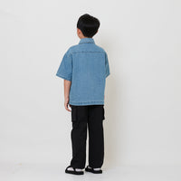 Boy Nylon Cargo Long Pants - Black - SB2511148C