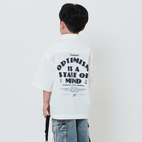 Boy Printed Oversized Shirt - Off White - SB2602015A