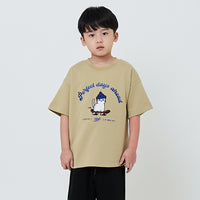Boy Embroidery Oversized Tee - Olive - SB2602019C