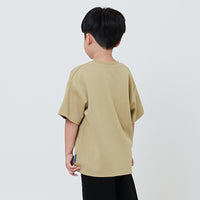 Boy Embroidery Oversized Tee - Olive - SB2602019C
