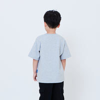 Boy Embroidery Oversized Tee - Melange Grey - SB2602019E