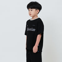 Boy Embroidery Oversized Waffle Knit Top - Black - SB2602022C