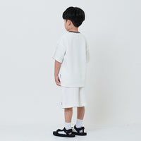 Boy Waffle Knit Embroidery Shorts - Off White - SB2602023A