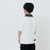 Boy Emboidery Oversized Polo Top - Off White - SB2603027A