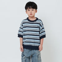 Boy Oversized Stripe Sweater - Light Blue - SB2603028A