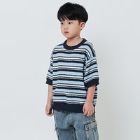 Boy Oversized Stripe Sweater - Light Blue - SB2603028A