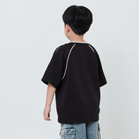 Boy Embroidery Oversized Jersey Tee - Black - SB2604038C