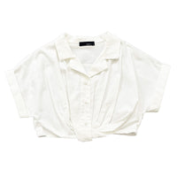 Girl Elastic Waist Shirt - Off White - SG2310082A