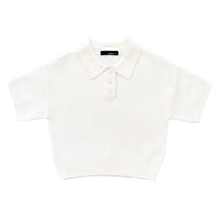 Girl Knit Cropped Top - Cream - SG2312107A