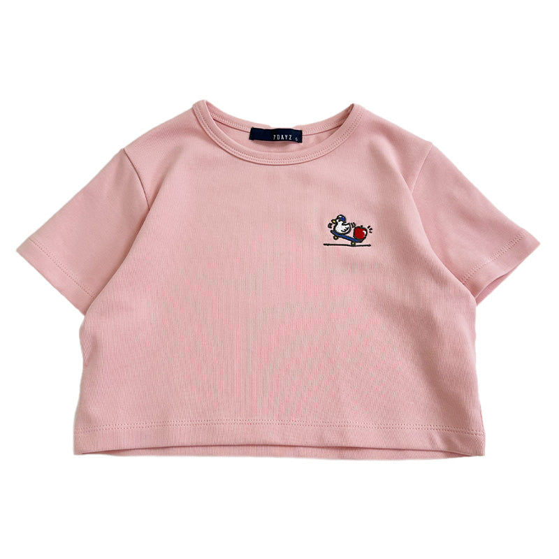 Girl Embroidered Cropped Top - SG2401001