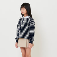 Girl Striped Polo Sweatshirt - Navy - SG2508070A