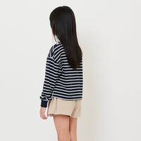 Girl Striped Polo Sweatshirt - Navy - SG2508070A
