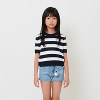 Girl Striped Knit Cropped Top - SG2509075
