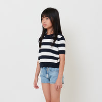 Girl Striped Knit Cropped Top - SG2509075