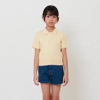 Girl Cable Knit Polo Top - SG2511097