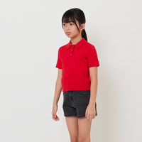 Girl Cable Knit Polo Top - SG2511097