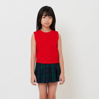Girl Sequin Knit Tank Top - Red - SG2511098B