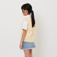 Girl Embroidery Knit Vest - Yellow - SG2512113A