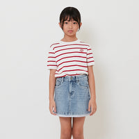 Girl Striped Embroidery Knit Top - SG2512116