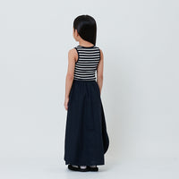 Girl Combined Maxi Dress - Navy - SG2601008A