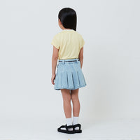 Girl Pleated Denim Skirt - Light Blue - SG2601010A