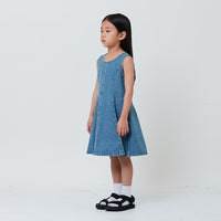 Girl Denim Short Dress - Light Blue - SG2603034A